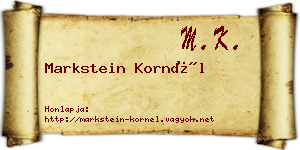 Markstein Kornél névjegykártya