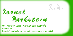 kornel markstein business card